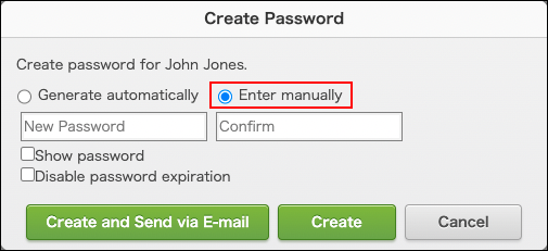 Screenshot: "Enter manually" is selected