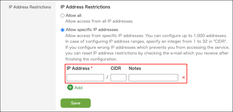 Screenshot: The "IP Address" field is highlighted