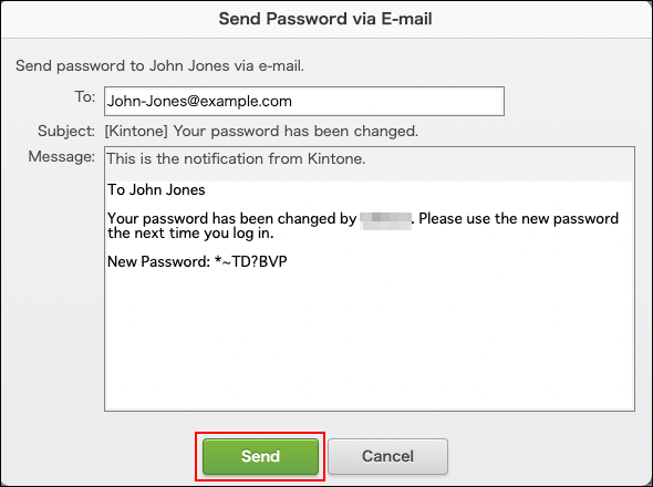 Screenshot: "Send" is highlighted