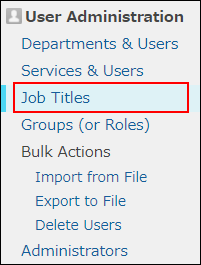 Screenshot: "Job Titles" is highlighted