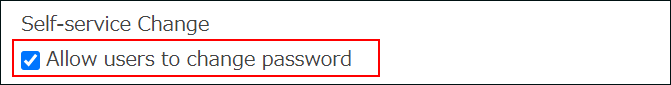 Screenshot: The "Allow users to change password" checkbox is cleared