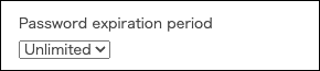 Screenshot: A field to specify the password expiration period is displayed