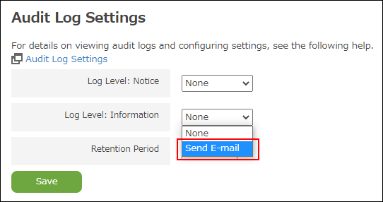 Screenshot: "Send Email" is selected