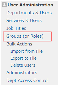 Screenshot: "Groups (or Roles)" is highlighted